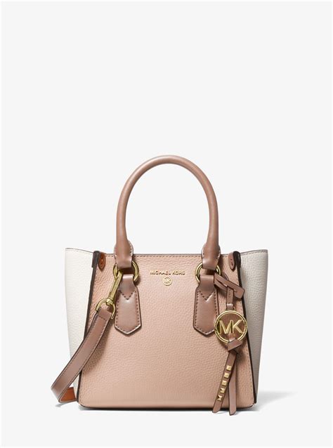 michael kors kris small color-block pebbled leather satchel|MICHAEL Michael Kors Kris Small Colorblock .